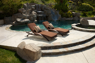 Portofino Outdoor Living Retro Chaise Lounge Set, Chocolate